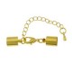 Metal Endkap set Ø 5.5mm with extension chain and lobster clasp Gold